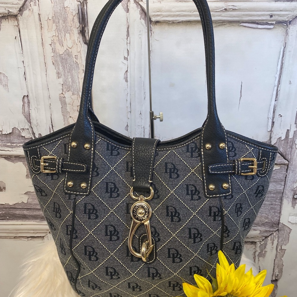 Dooney & Bourke Blue Signature Logo Lock Bag